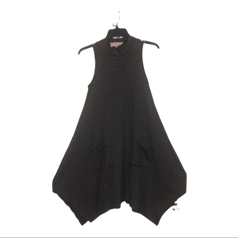 PHILOSOPHY Dress Sleeveless Handkerchief Hem Striped Pull On Size S